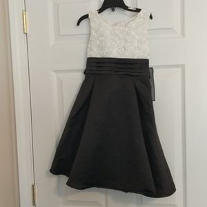 Girls formal black and white dress.